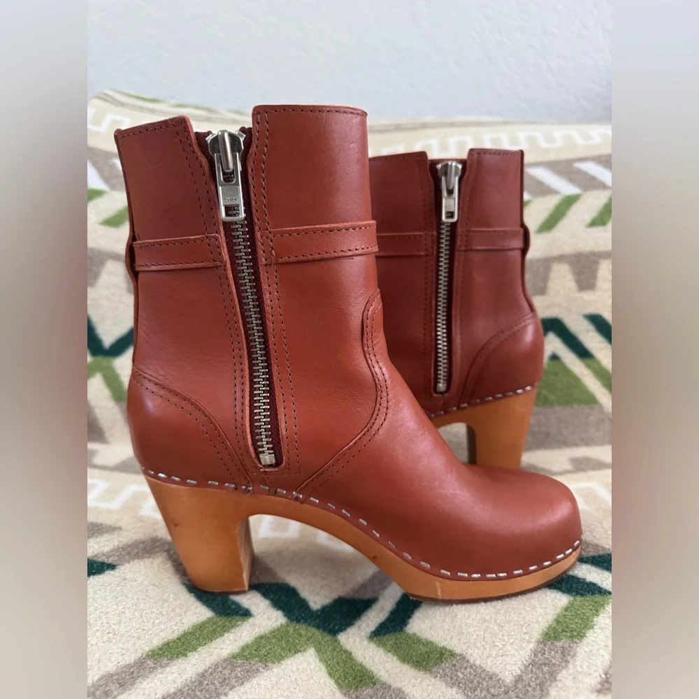 Swedish Hasbeens Tan Leather Booties - Picture 8 of 15